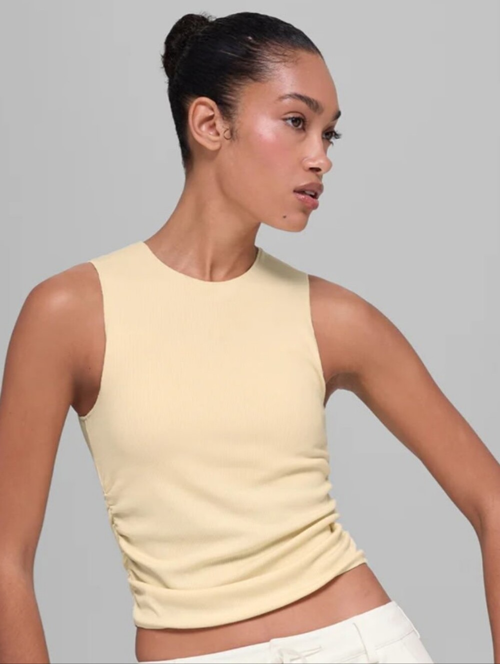 ALO Yoga Ribbed En Pointe Tank -Light Yellow